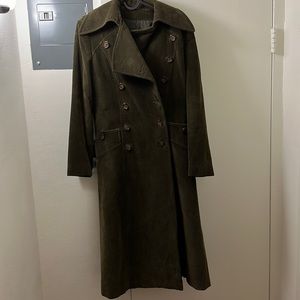 Green Corduroy Trench Coat